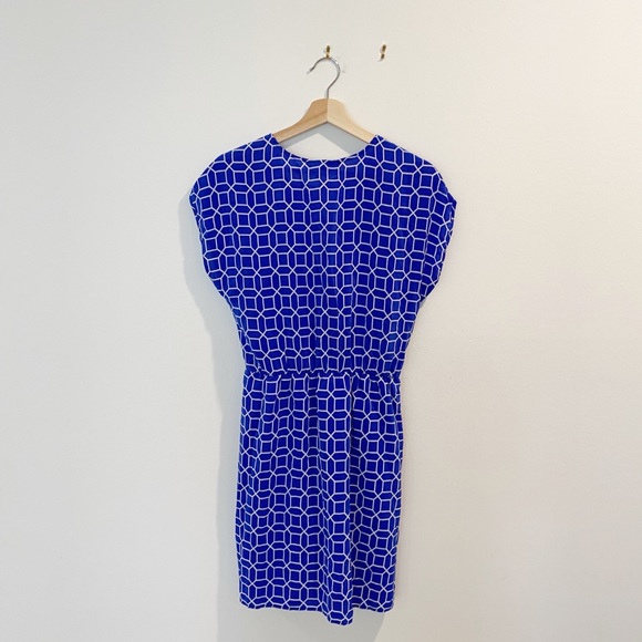 Amanda Uprichard Blue Printed Silk Dress - Picture 4 of 4